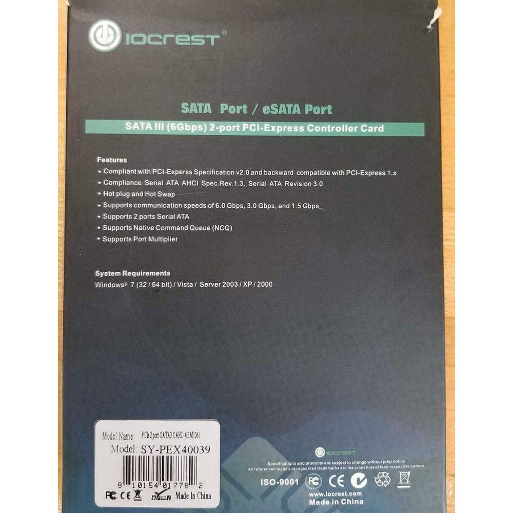 Placa controladora Syba Multimedia SATA III 2 interna de 6 Gbps