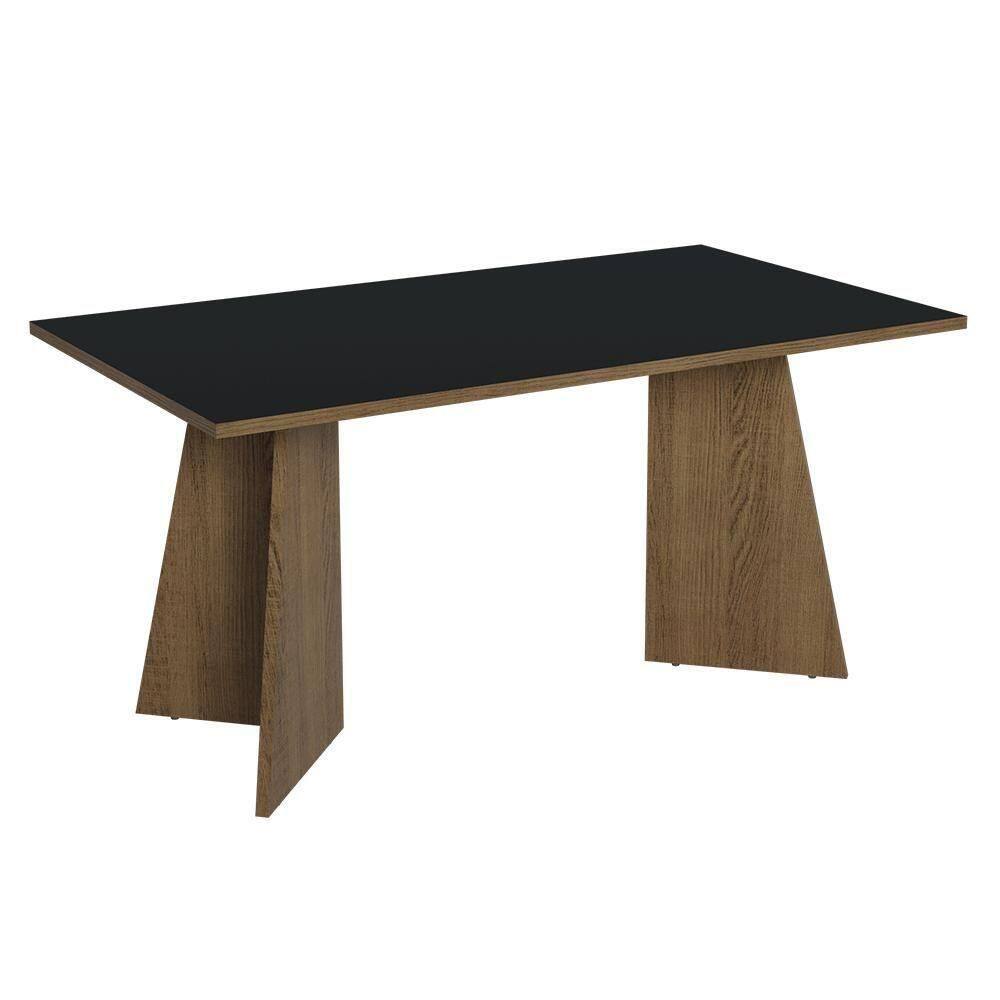 Mesa De Jantar Retangular Tampo De Madeira 5389 Rustic-preto Madesa