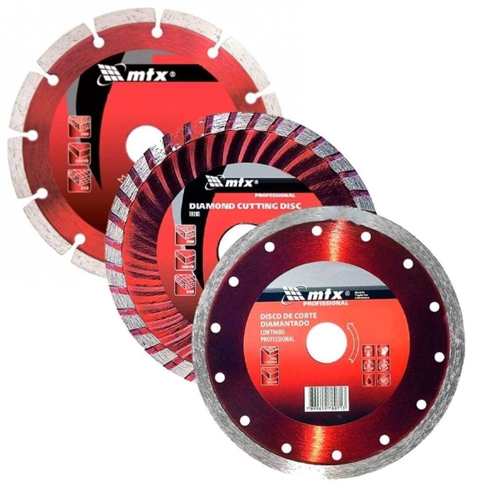 Jogo De Discos Diamantados Segmentados 115x22,2mm 3 Peças - 7316055 - Mtx