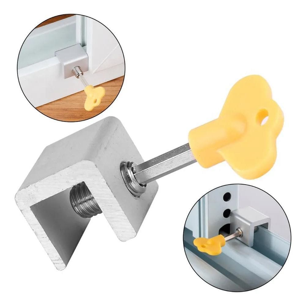 10X Trava Com Chave Pra Porta Janela Correr Segurança Crian