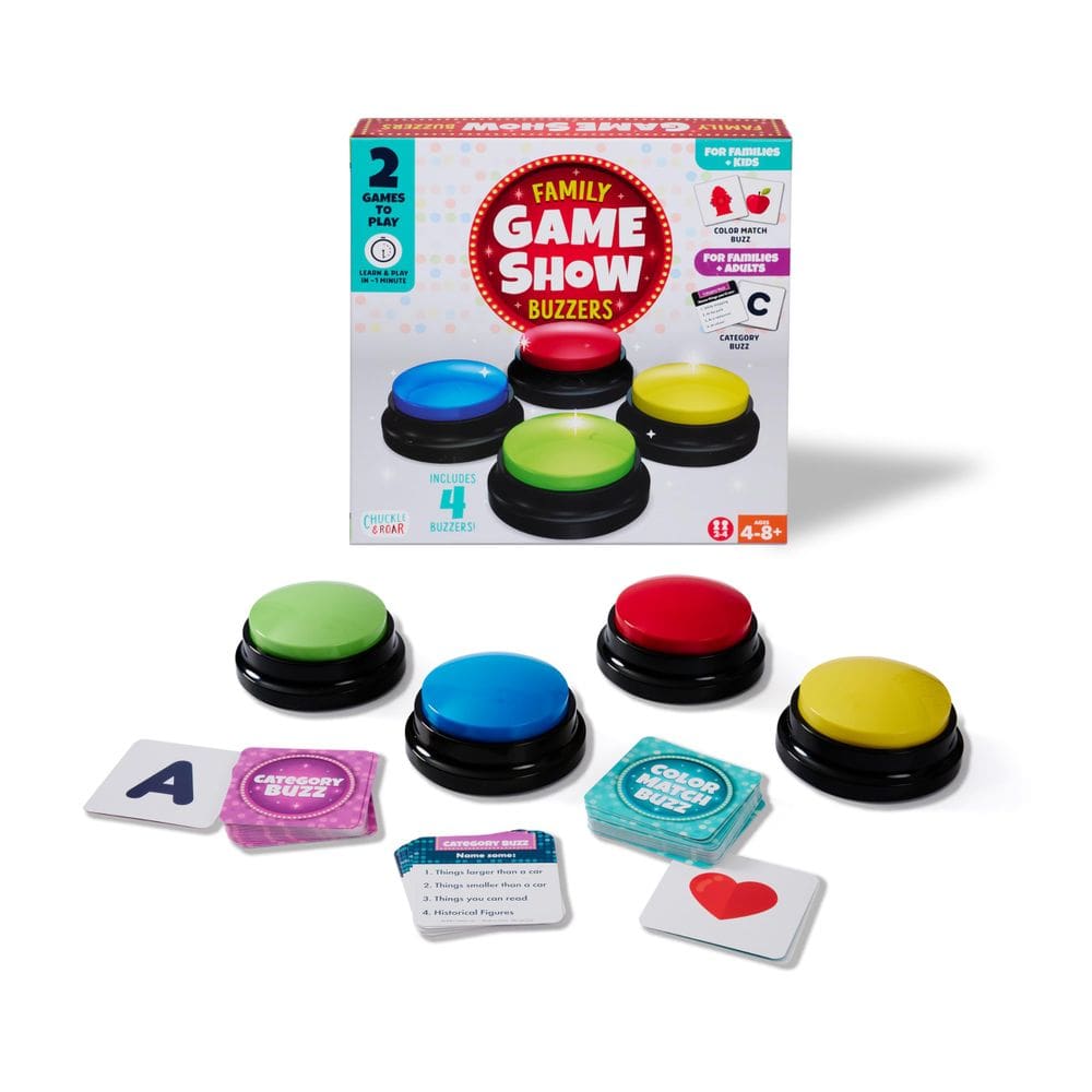 Conjunto Family Game Chuckle & Roar Buzzers com 4 sons coloridos