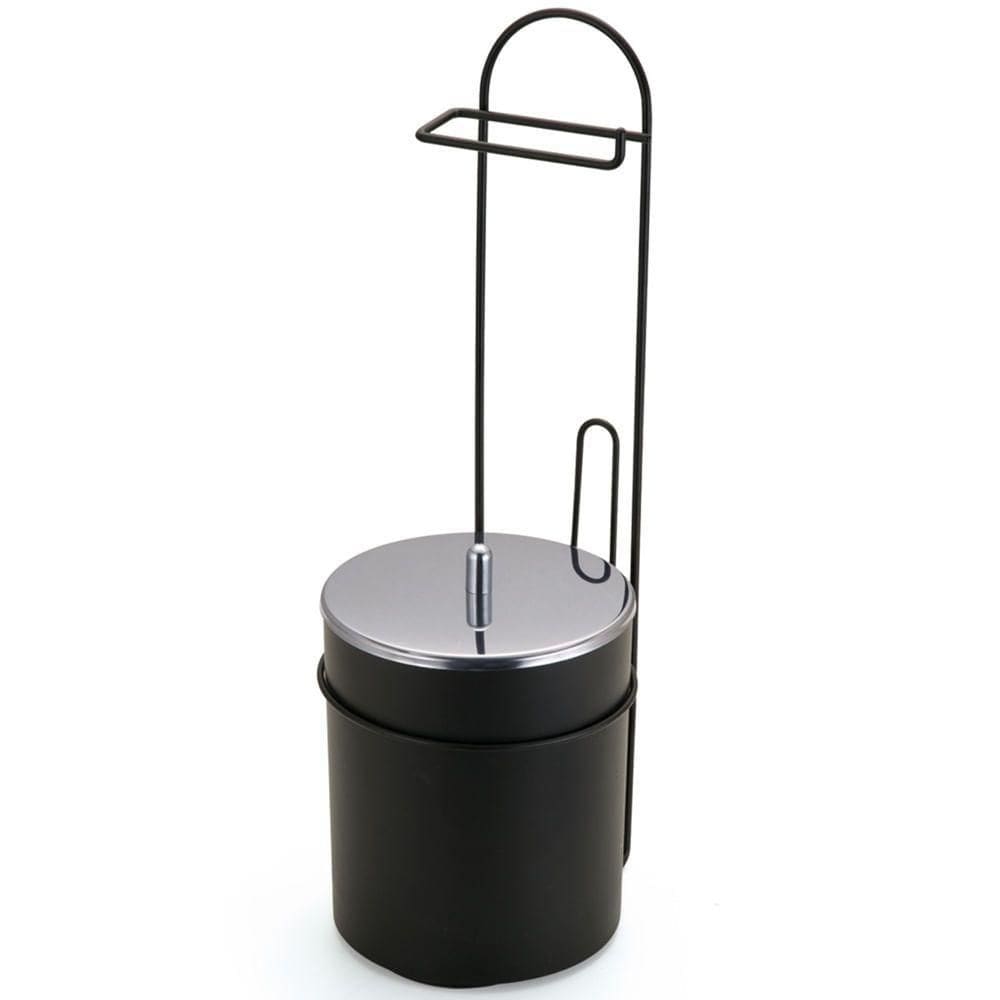 Suporte De Chão Para Papel Higiênico Com Lixeira Black - 2518 - Arthi