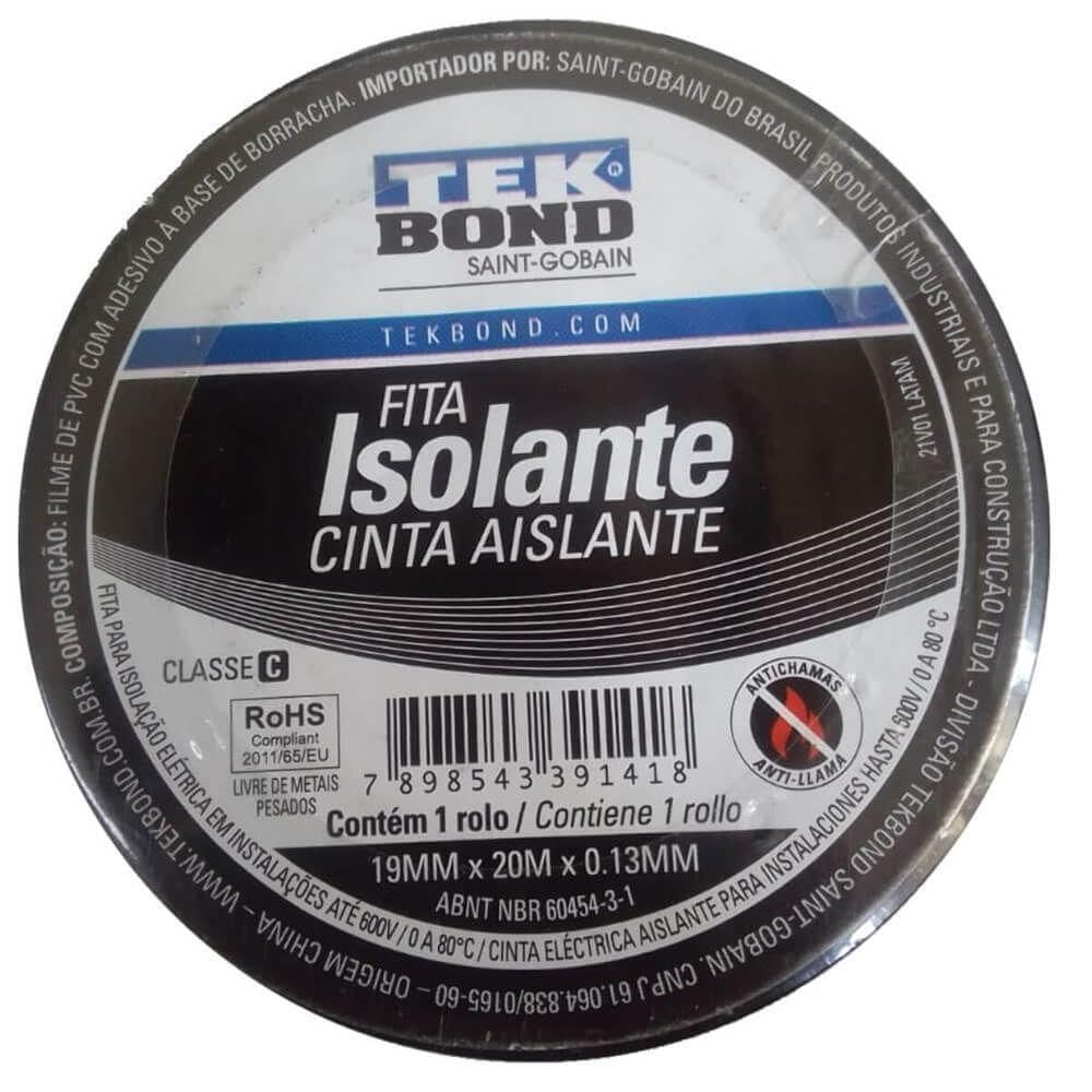Fita Isolante 19mm X 20 Metros 0,13mm - 21131001920 - Tekbond
