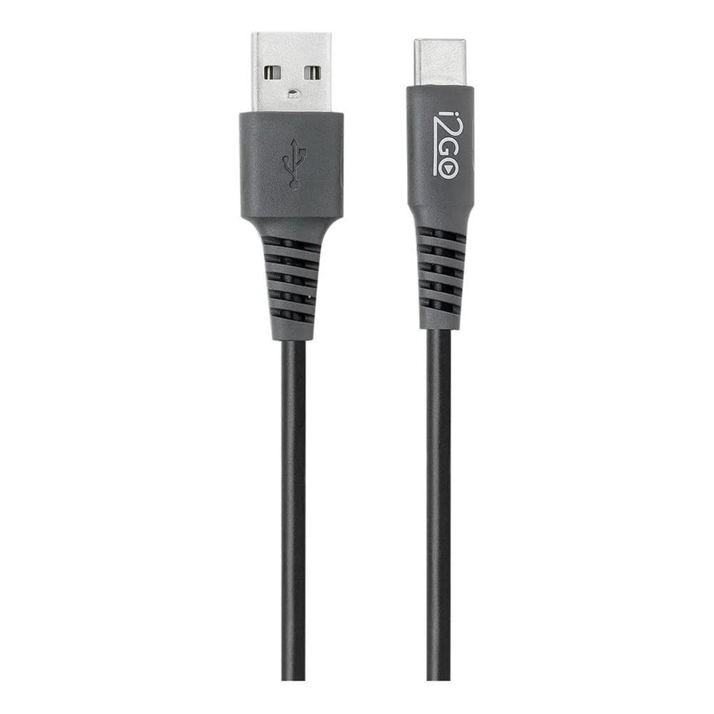 10X Cabo Usb-C I2Go 3M 2,4A Preto E Cinza