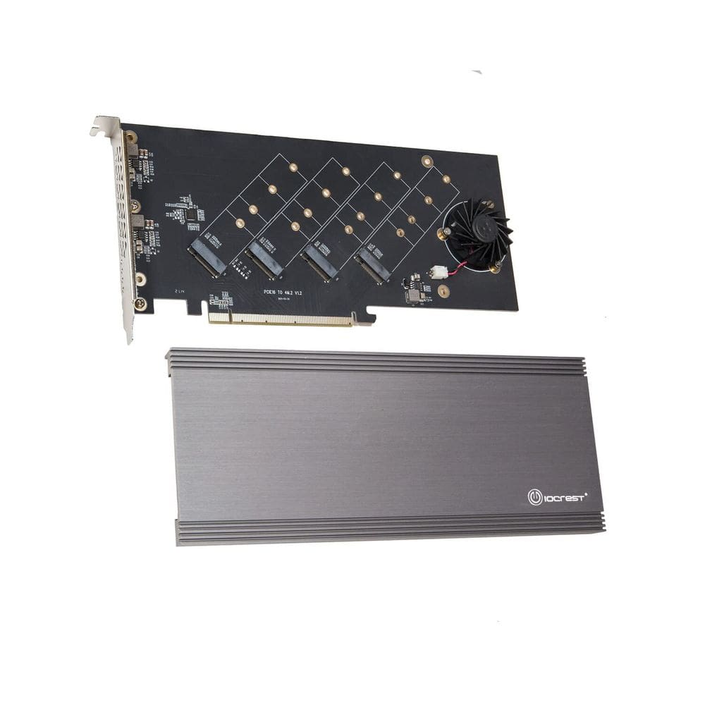 Placa de expansão PCIe 4.0 IO CREST Quad M.2 NVMe 256 Gbps