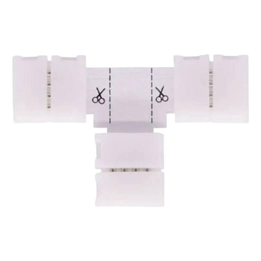 10X Conector T Fita Led Emenda Rápida 10Mm 4 Vias Rgb 5050