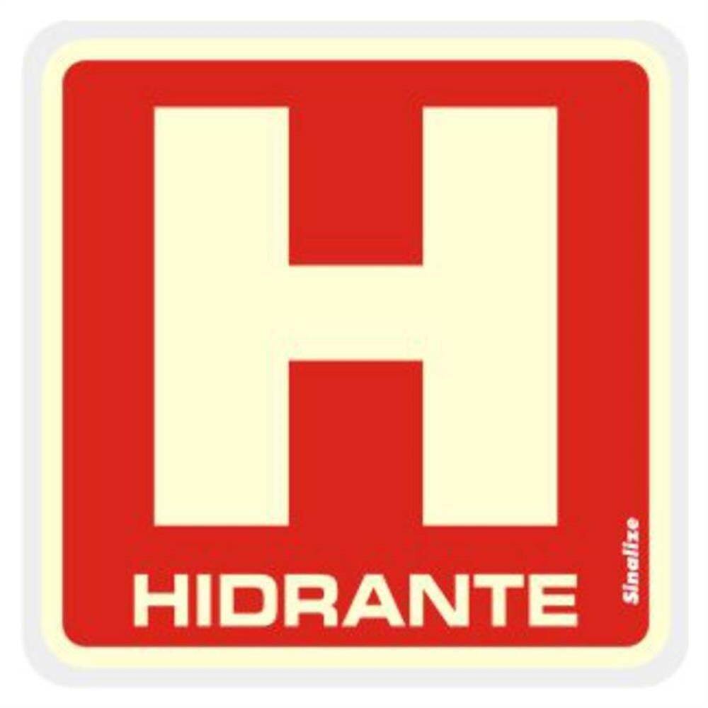 Placa A.ades.15x15(hidrante)fotolumines - 120az - Sinalize Placa A.ades.15x15(hidrante)fotolumines 120az