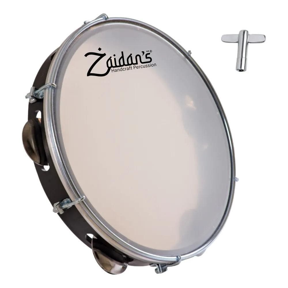 10X Pandeiro Profissional Abs Preto 10 Polegadas Pele Leito