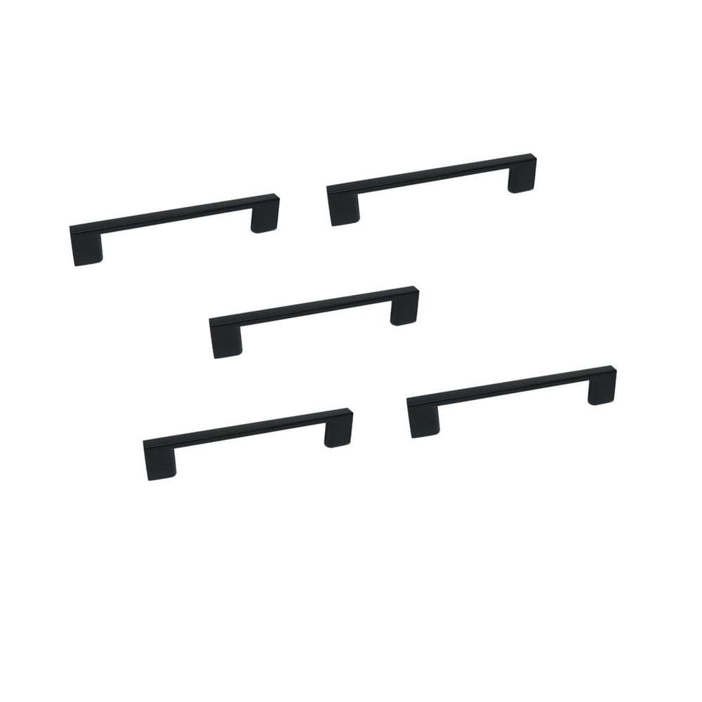 Kit 5 Puxador Preto Fosco Il 950 Metal 128Mm Com Parafusos