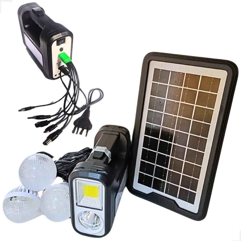 10X Kit Iluminação Camping Barraca Carregador Solar Portati