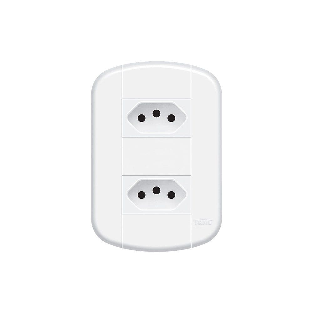 Tomada Dupla Fame Blanc+ 2P+T 20A com Placa 4x2 Branca