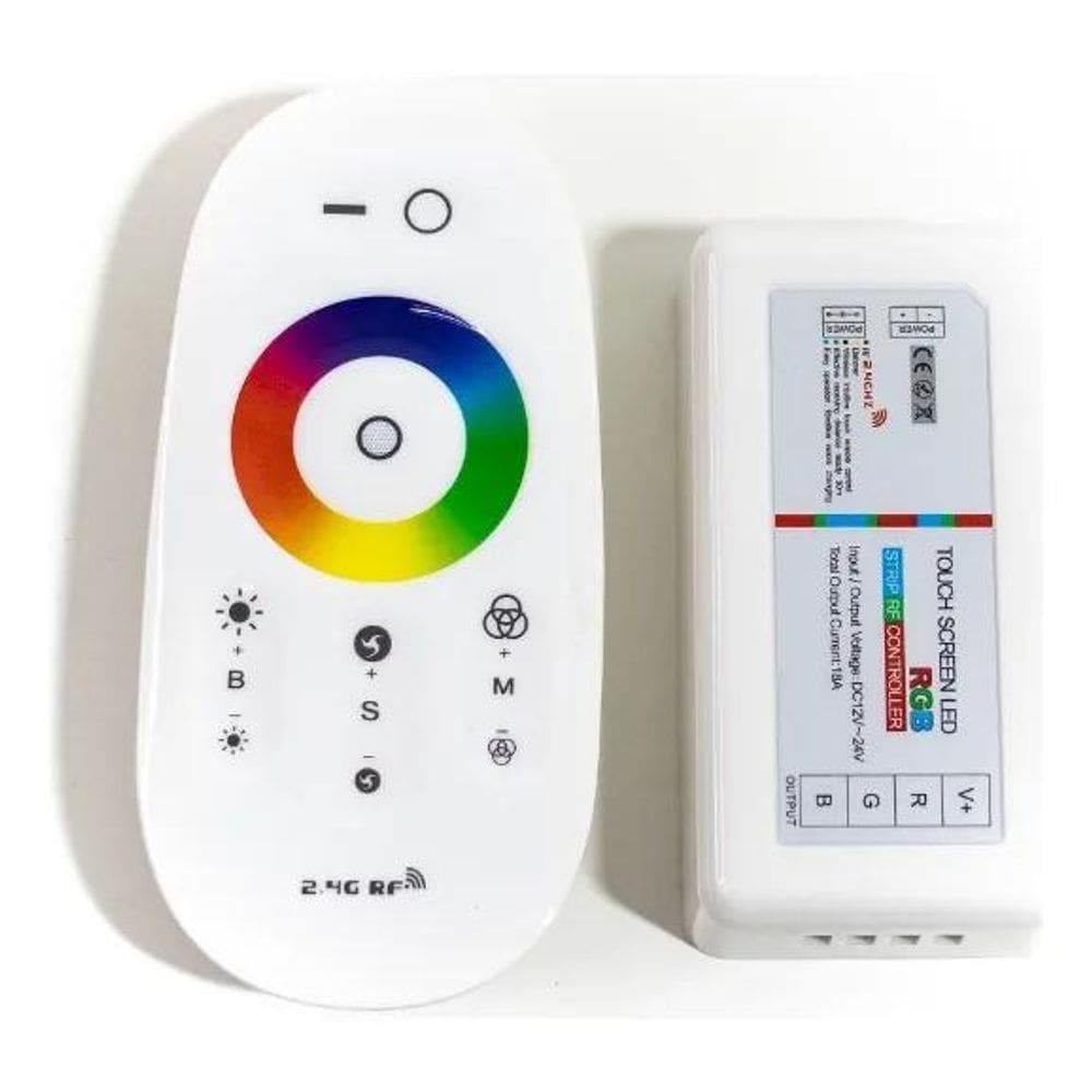 10X Controladora + Controle Rgb Touch Rf 2.4G P Fita Led Pi