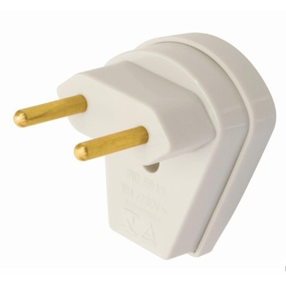 Plugue 2p 10a 250 Volts Cinza Sobrepor - 1453 - Fame Plugue 2p 10a Cinza Fame 08314530-1453