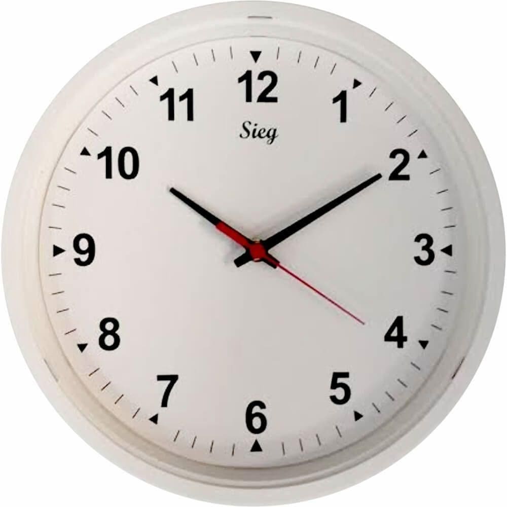 Relógio Redondo Branco 28cm - 2800-00 - Sieg