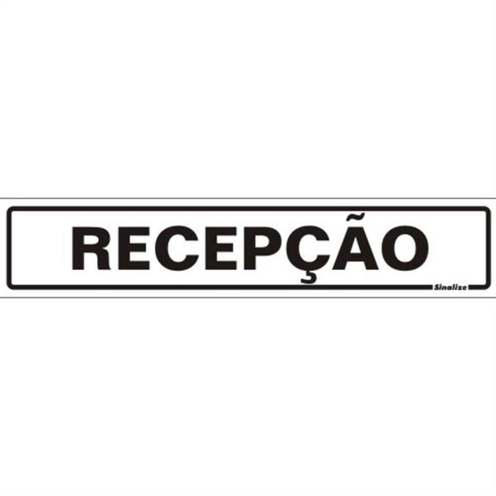 Placa De Poliestireno Auto-adesiva 5x25cm Recepção - 200 Av - Sinalize Placa 5x25 Recepcao 200av Sinalize