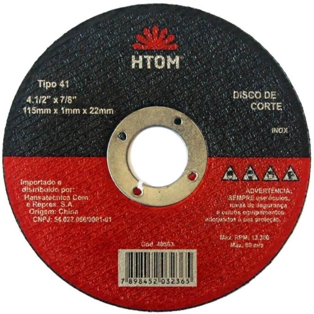 Disco De Corte Inox 4.1-2”” X 7-8”” - 40563 - Htom Disco De Corte Inox 4.1-2” X 1” X 7-8” - 40563 - Htom