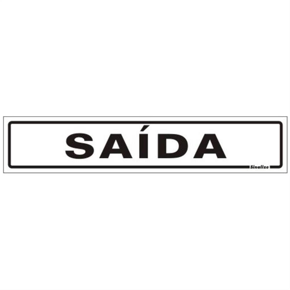 Placa De Poliestireno Auto-adesiva 5x25cm Saída - 200 Ae - Sinalize Placa 5x25 Saida 200ae Sinalize