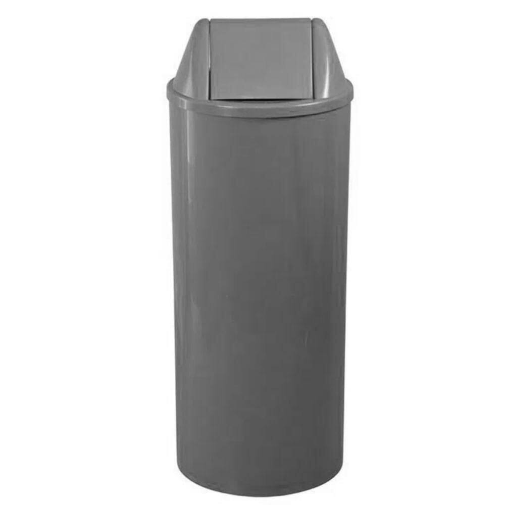 Lixeira De Plástico Cinza 50cm Com Tampa 22 Litros - E12a-eb12c - Jsn Cesto Plastico Com Tampa Cinza 50cm - Eb12c - Jsn