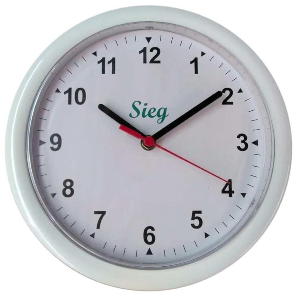 Relógio Redondo Branco 24cm - 2200-00 - Sieg Relogio Redondo 24cm Branco Fundo Liso