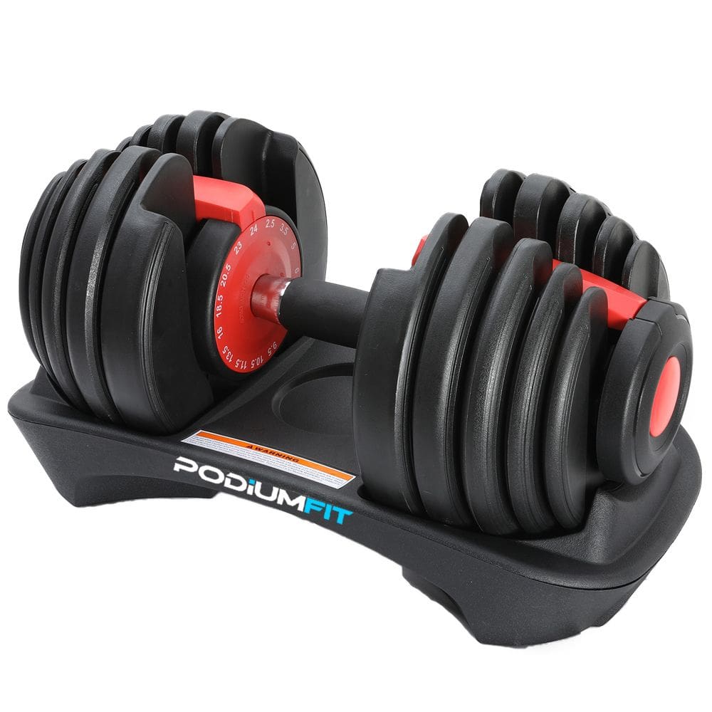 Dumbbell Halter Ajustável Podiumfit DA100 - 2,5 a 24kg Academia Musculação
