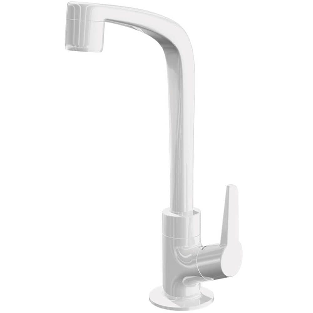 Torneira De Mesa Para Lavatório Bica Alta Flatt Branca 1195 F71 - 7110047 - Lorenzetti