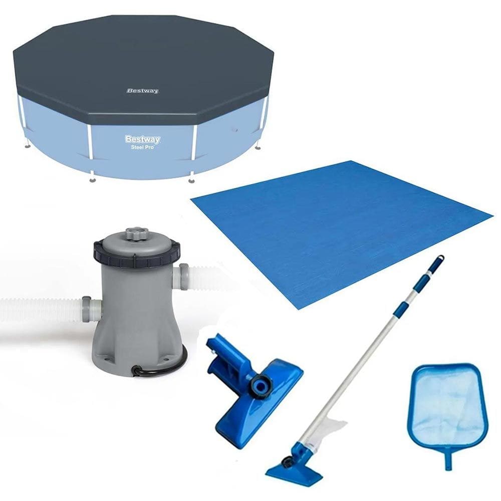 Kit Filtro 1.250 Litros/hora + Capa 305 Estrutural + Forro + Kit Limpeza Bestway 110v