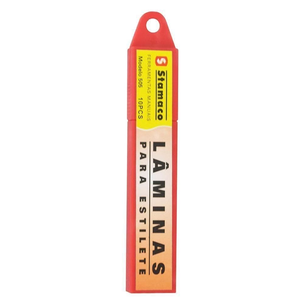 Lâminas Para Estilete Modelo 505 Com 10 Peças - 8040 - Stamaco Lamina P-estilete Ref.505 C-10 Stamaco 804.0