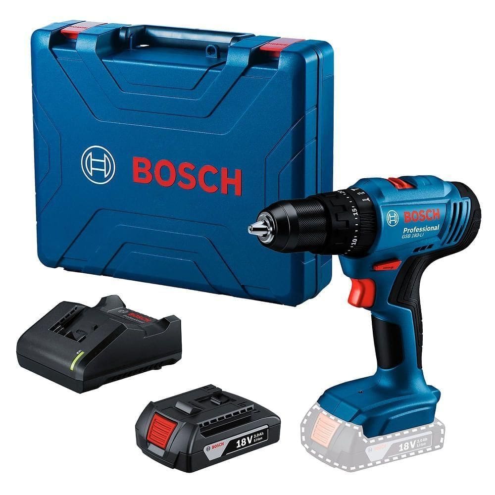 Furadeira De Impacto Gsb 183-li Com 1 Bateria + Maleta - 06019k91e3-000 - Bosch