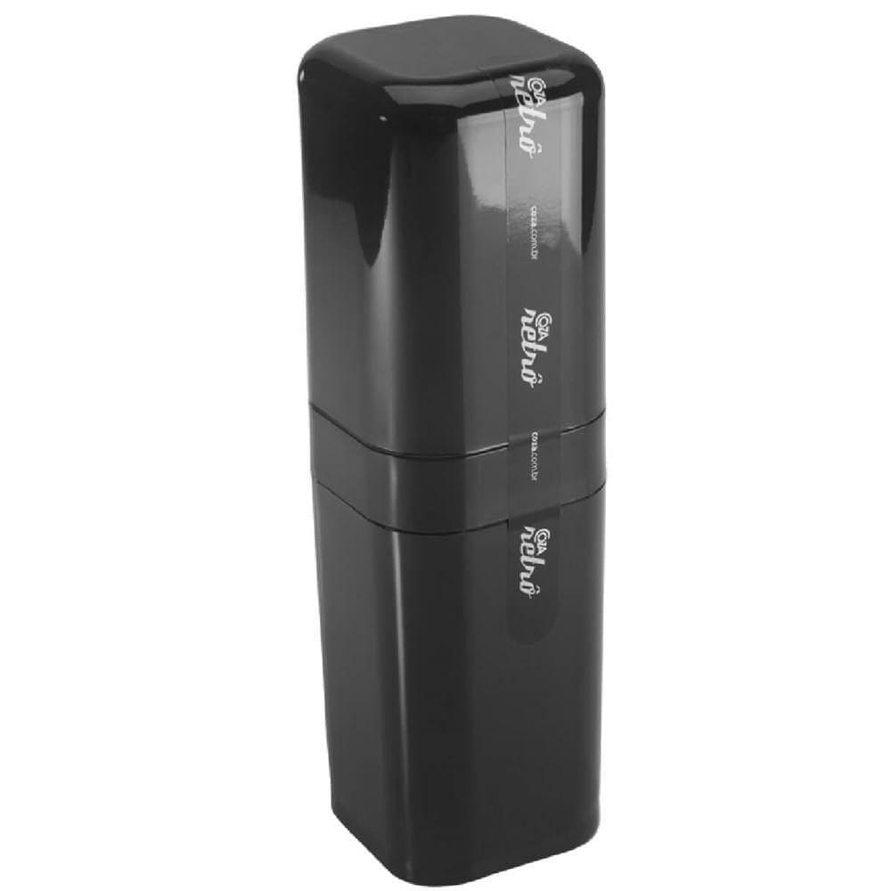 Porta Escova Splash Preto Com Tampa - 20453-0008 - Coza