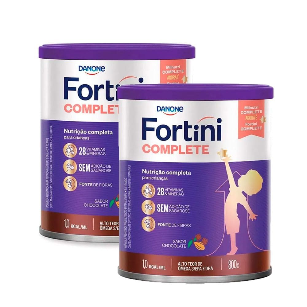 Kit 2 Fortini Complete Sabor Chocolate 800g