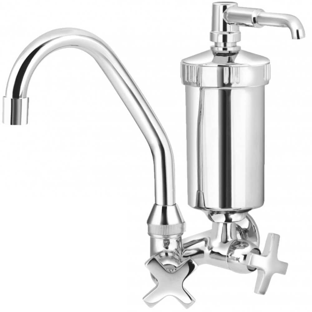 Torneira Com Filtro Para Cozinha Abs Alfa 1-4 De Volta C34 Cromada De Parede - Vtf220cwb - Esteves