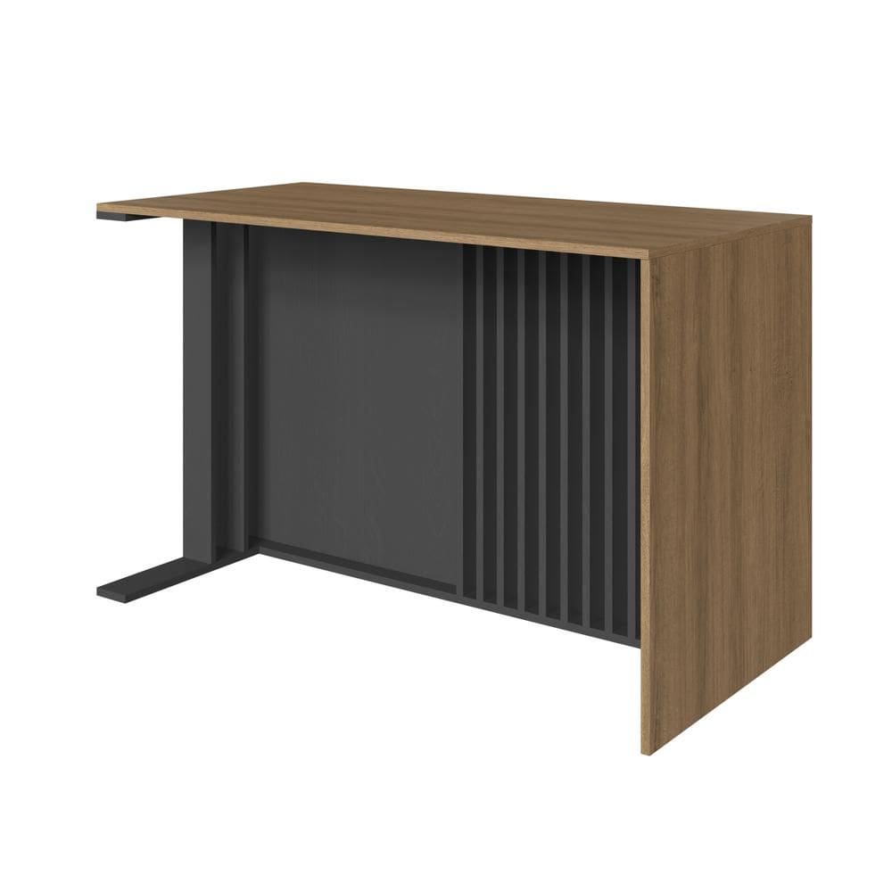 Mesa Escrivaninha Office 120cm Ripada Marrom/Grafite Prolar MS8020 - Faema Móveis