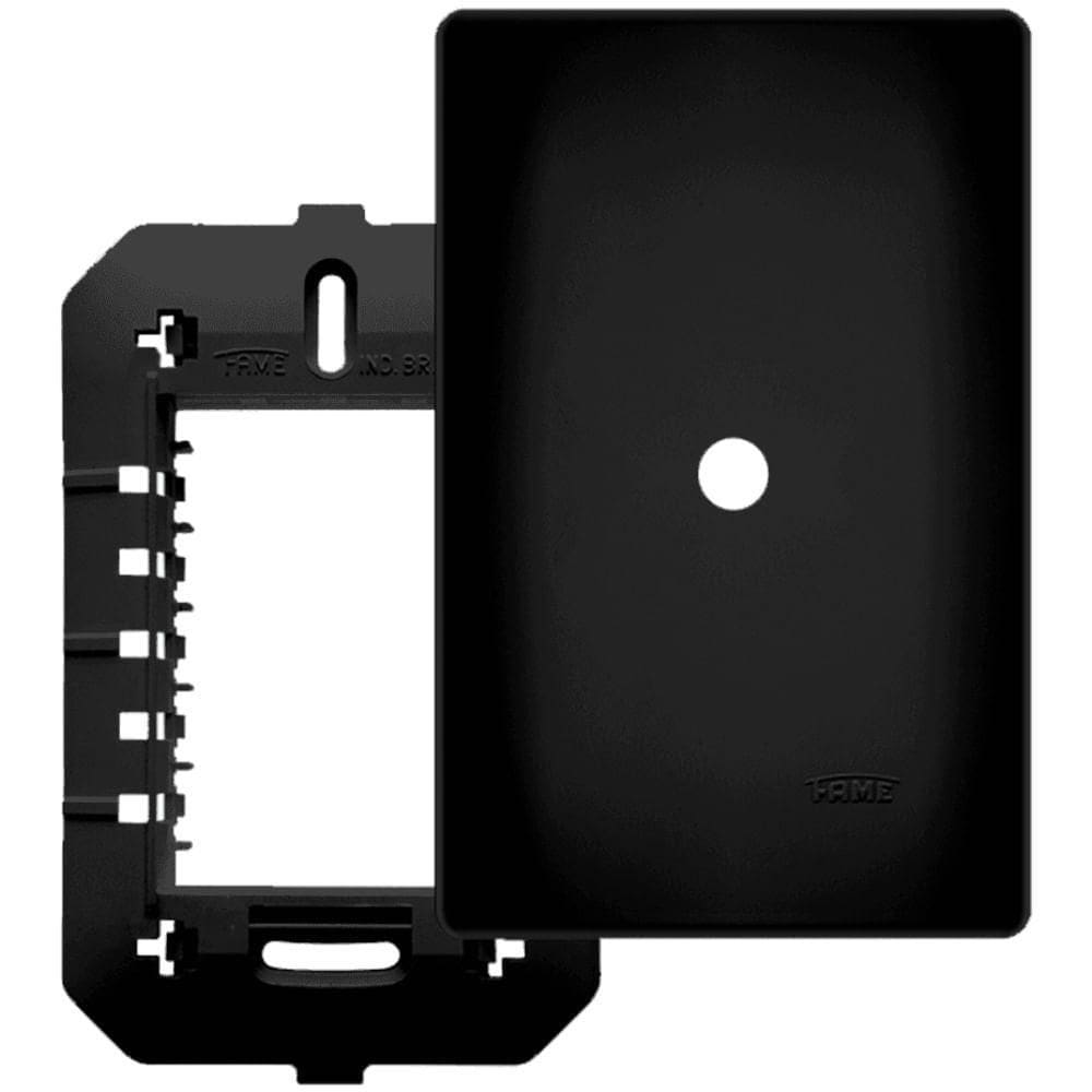 Placa 4x2 Espelho Saída De Fio Habitat Preto - 06440700 - Fame Placa 4x 2 - Saída De Fio Habitat Preta - 06440700 - Fame