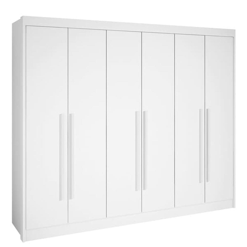 Guarda Roupa Casal 6 Portas 7 Gav New Athos-Branco - D`Doro