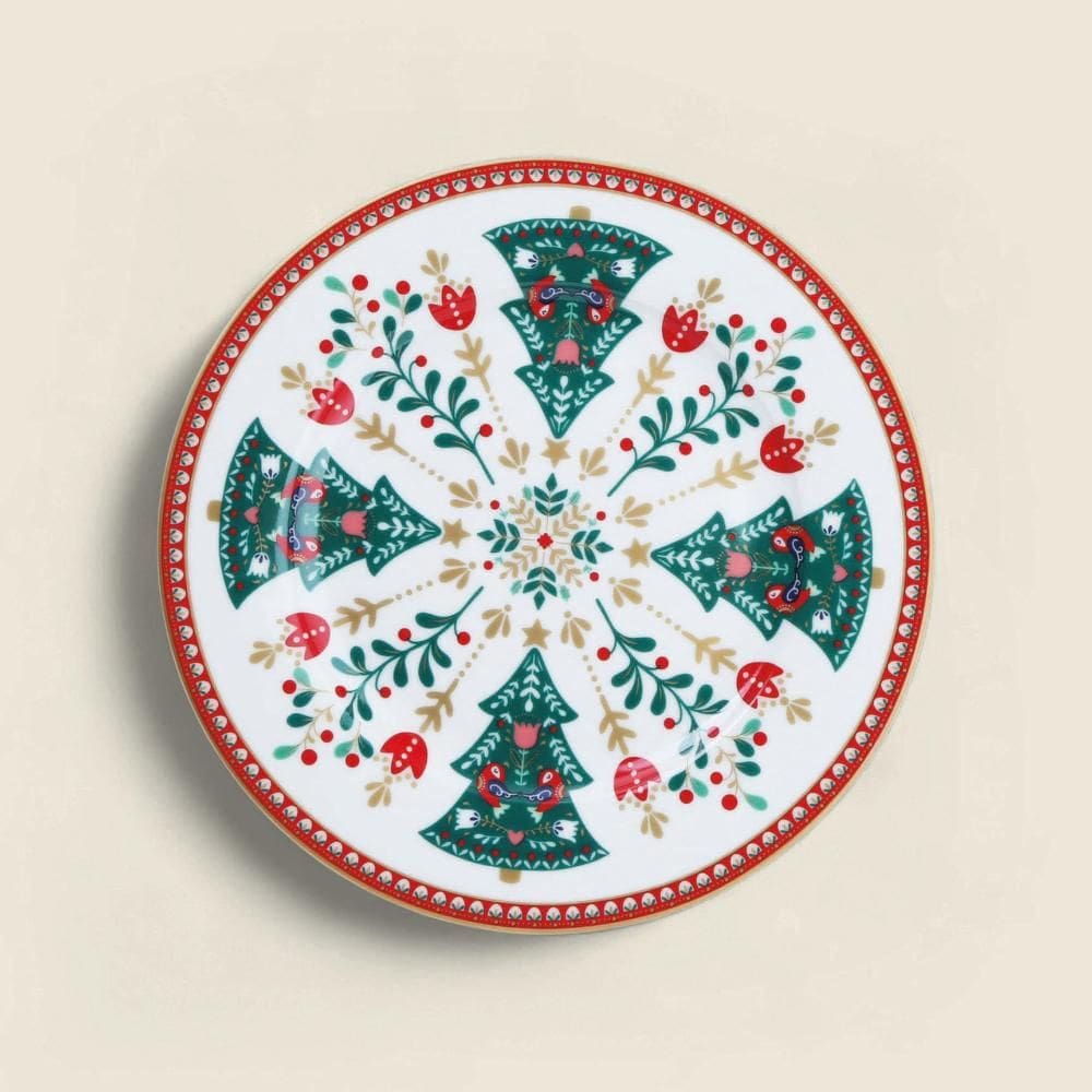 Prato de Sobremesa Folk Joy Porcelana - A\CASA