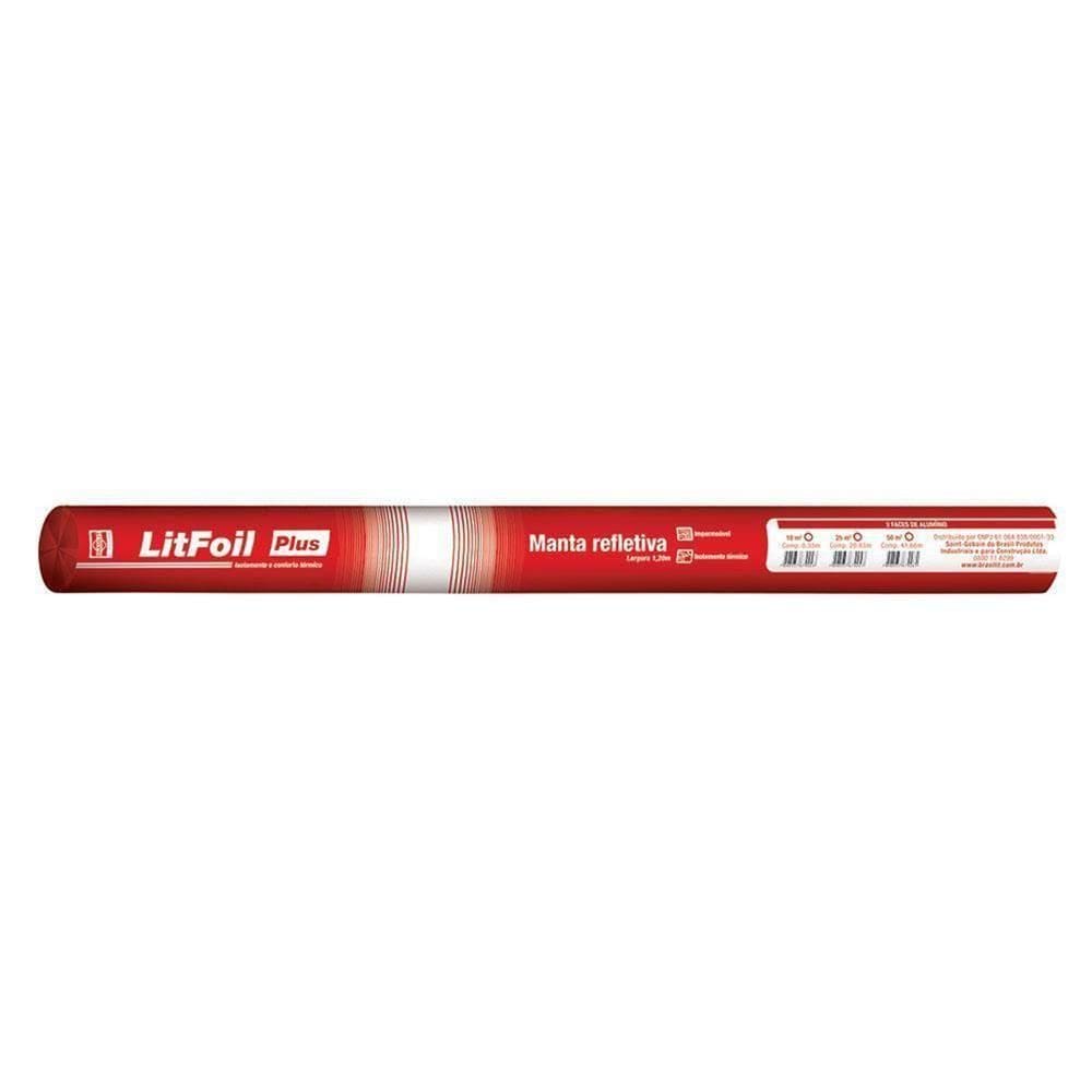Manta Termica Litfoil Com 2 Faces 50m² - 0800.00089.0050rl - Brasilit Manta Termica Subcobertura Litfoil 2 Face 50m2