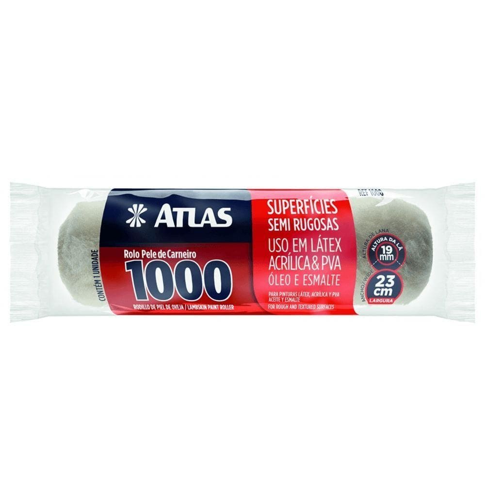 Rolo Pele De Carneiro 1000 23cm Alta 19mm - 1000 - Pinceis Atlas Rolo Pele De Carneiro 1000 23cm Alt.19mm .1000