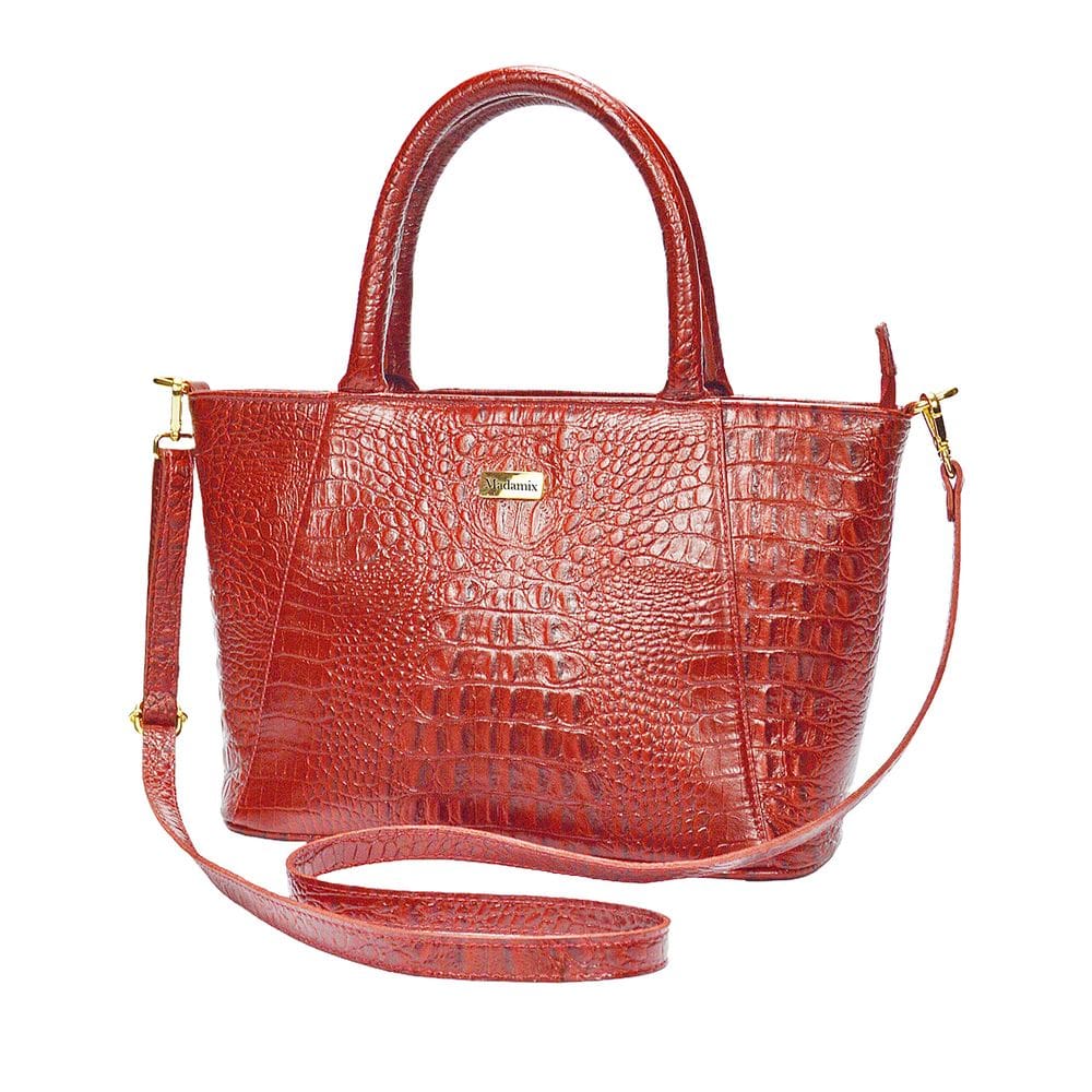 Bolsa Couro Feminina Transversal Tiracolo Média Vermelha