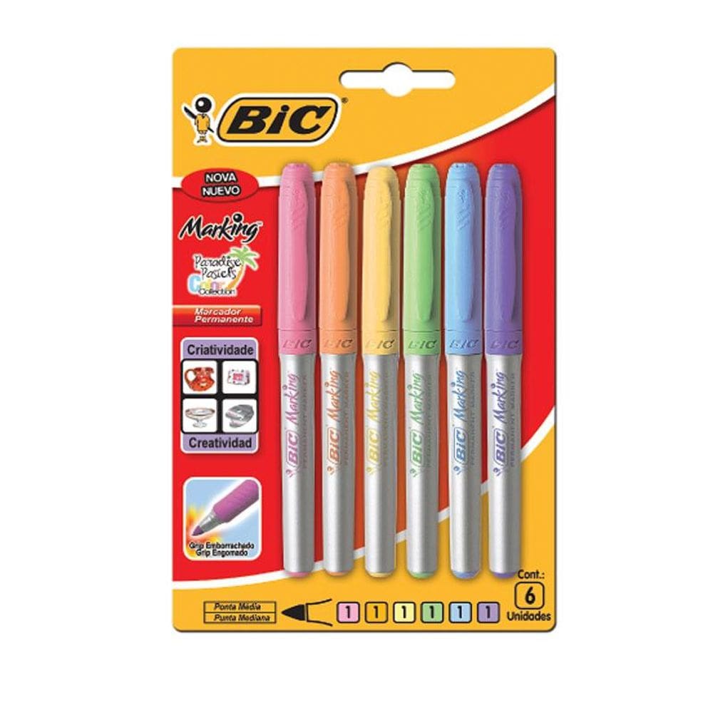 Pincel Marking Paradise pastel c/ 6 cores 891855 Bic