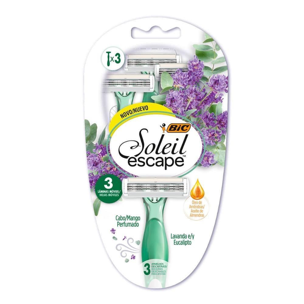 Barbeador descartável Soleil Escape 3uni Bic