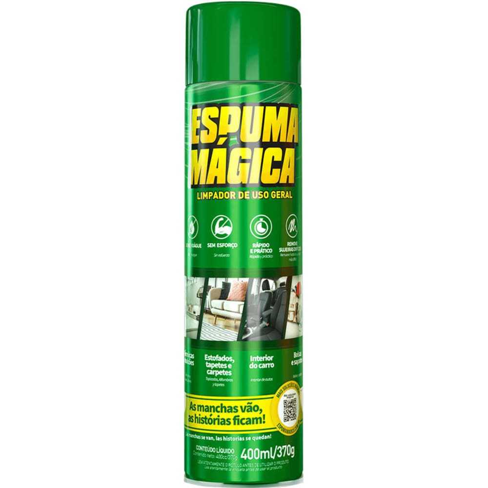 Aerosol Espuma Mágica - Limpa E Tira Manchas - 400 Ml