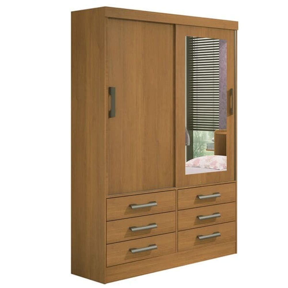 Guarda Roupa Solteiro Esp 2 Portas 6 Gav Meridian-Cin D`Doro