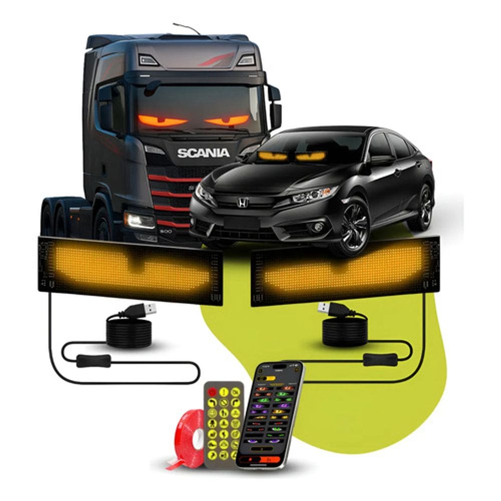 Kit 2 Luz Led Olho Do Diabo P/ Carros Painel Caminhão 5V/2A