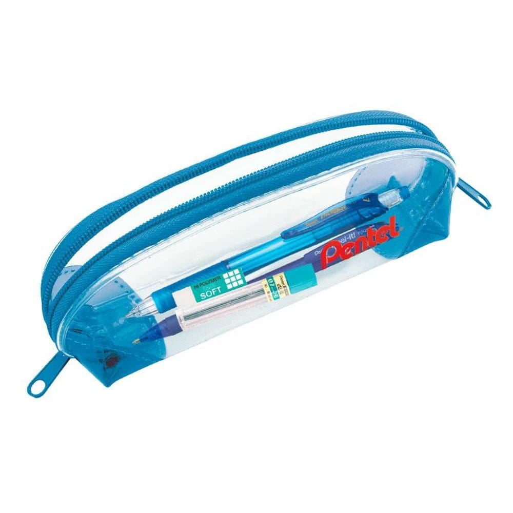 Kit escolar Pencase Azul c/ 5 itens CN1 Pentel