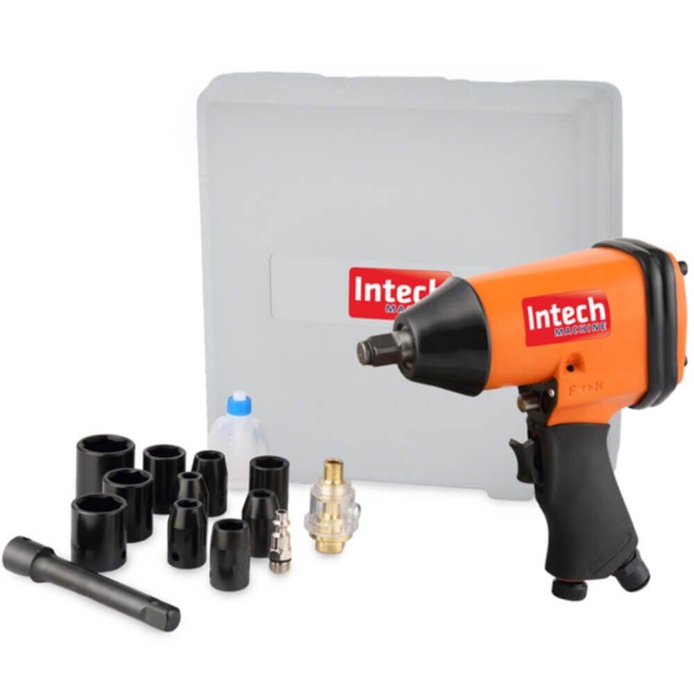 Kit Chave de Impacto Pneumática de 1/2”” com 10 Soquetes + Maleta - PN700 - INTECH MACHINE