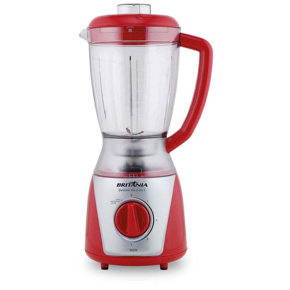 Liquidificador Britânia Eletronic Pro 2 Em 1 Vermelho 900W