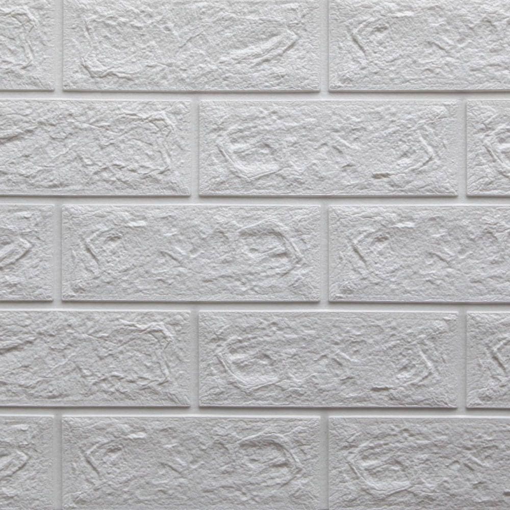 Placa Adesiva 3d Tijolo Branco 70x77cm - Pa035 - Plavidecor
