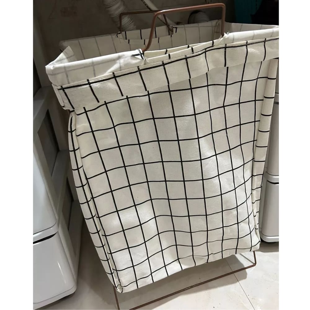 Cesto de Roupa e Brinquedos Dobrável Organizador com Suporte