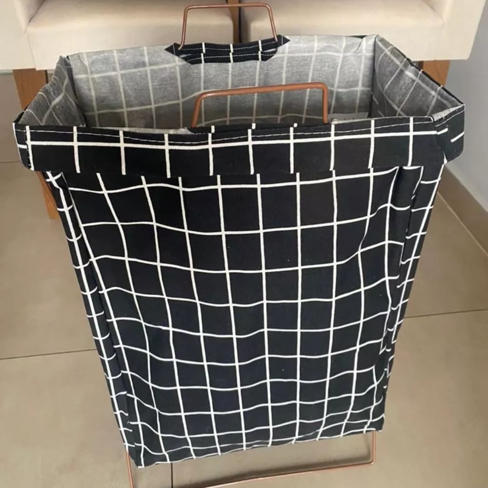 Cesto de Roupa e Brinquedos Dobrável Organizador com Suporte