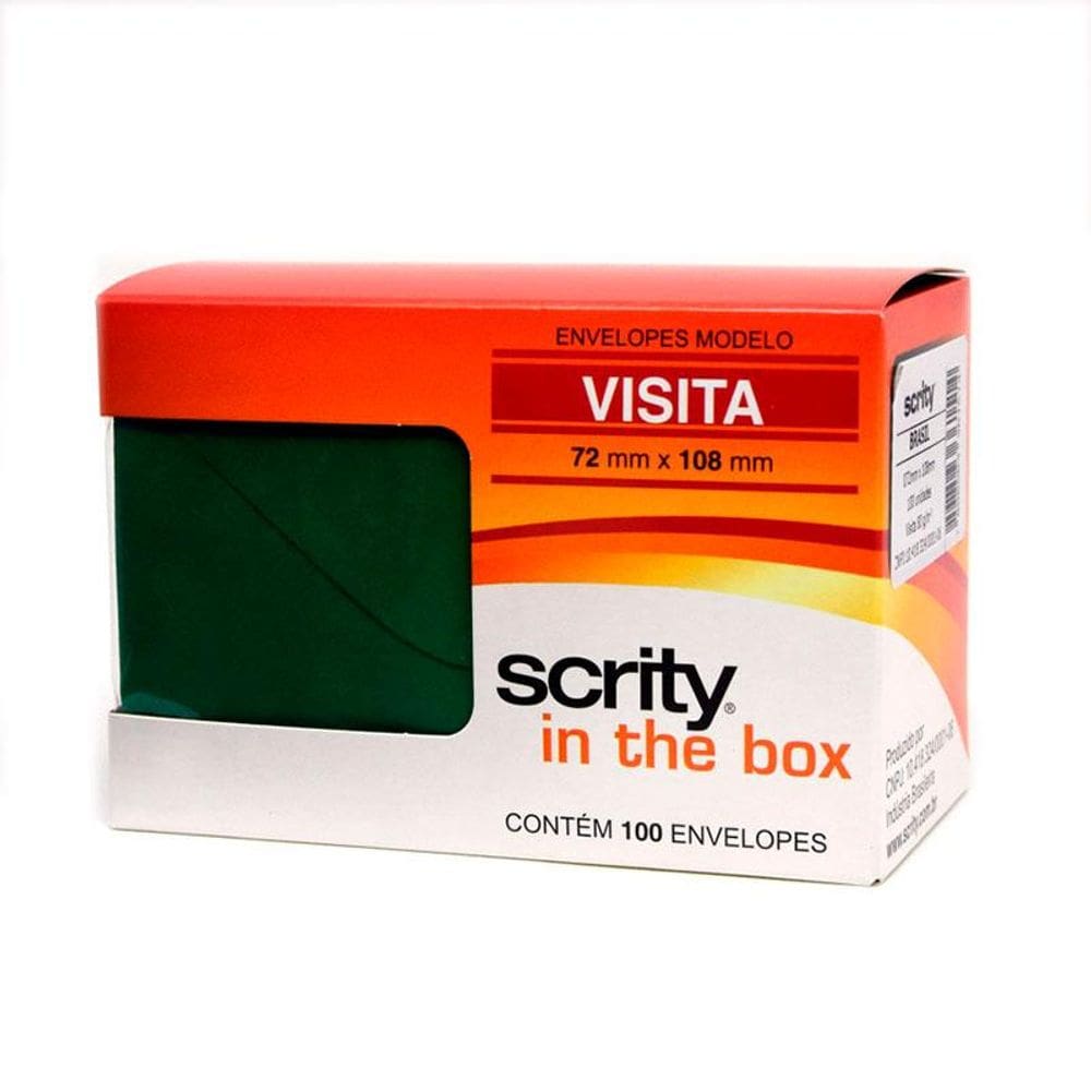 Envelope Color Plus Brasil 72x108mm 100und Scrity